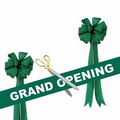 Grand Opening kit-20" Ceremonial Scissors, Ribbon, Bows (Gold/Green)